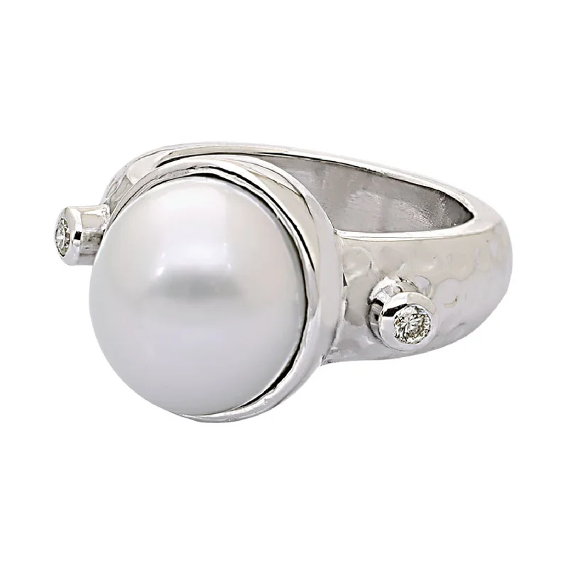 ladies-radiant-cut-rose-gold-rings-Ring- S.S. Pearl And Diamond (206HS)