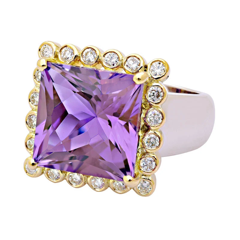 ladies-gold-filigree-rings-Ring-Amethyst and Diamond