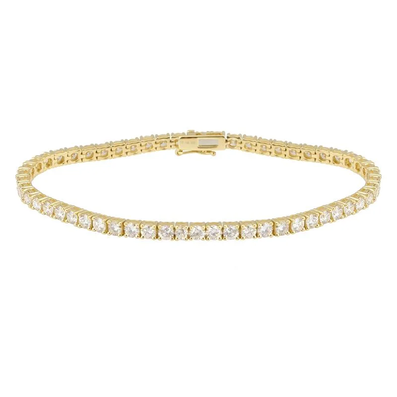 Ladies bracelets artsy charm -14k Yellow Gold Diamond Classis Tennis Bracelet