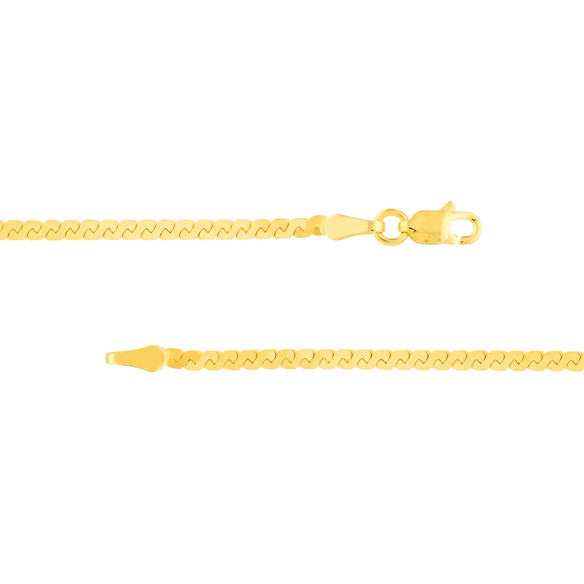 Ladies bracelets for rebel vibes -14K Yellow Gold Serpentine Bracelet