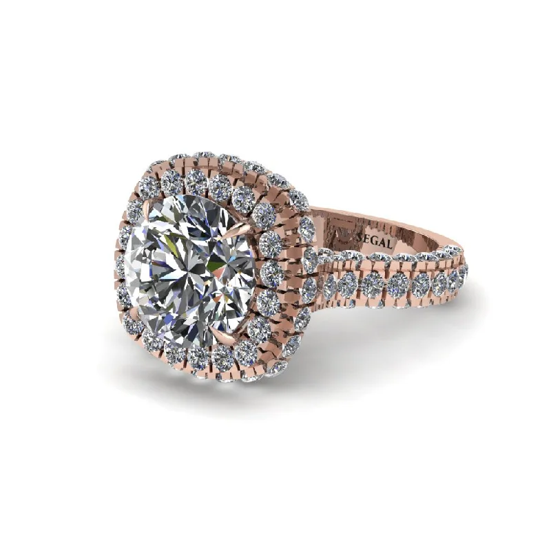 engagement-cushion-cut-white-gold-rings-Diamond Pave Double Halo Engagement Ring - Eve No. 2