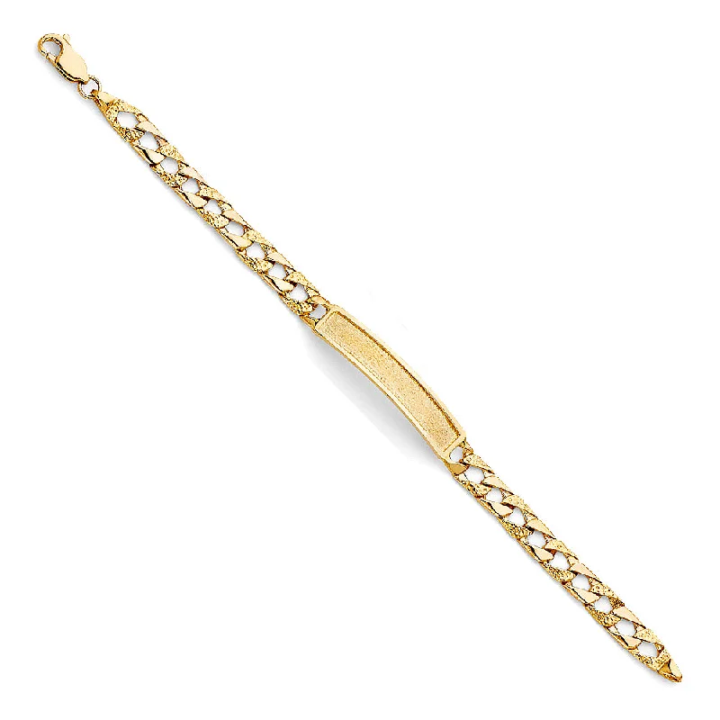 Ladies bracelets with spout pendants -14K Nugget Cuban Link Baby ID Bracelet