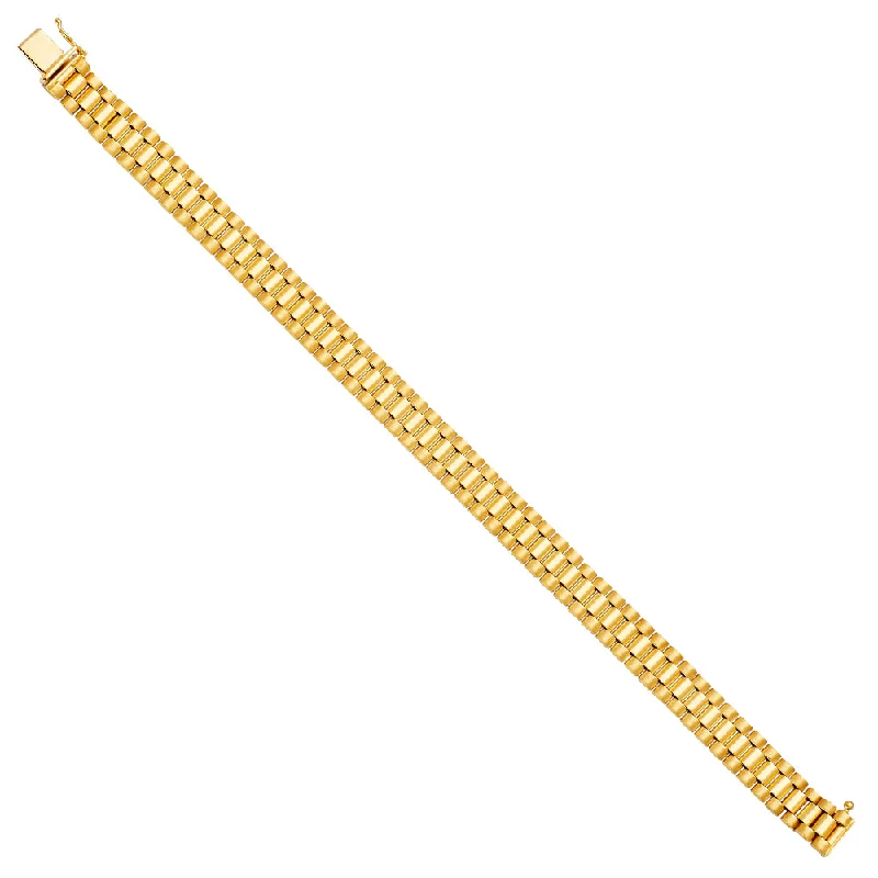 Ladies bracelets for adventure days -14K Gold Rolex Style Link Bracelet