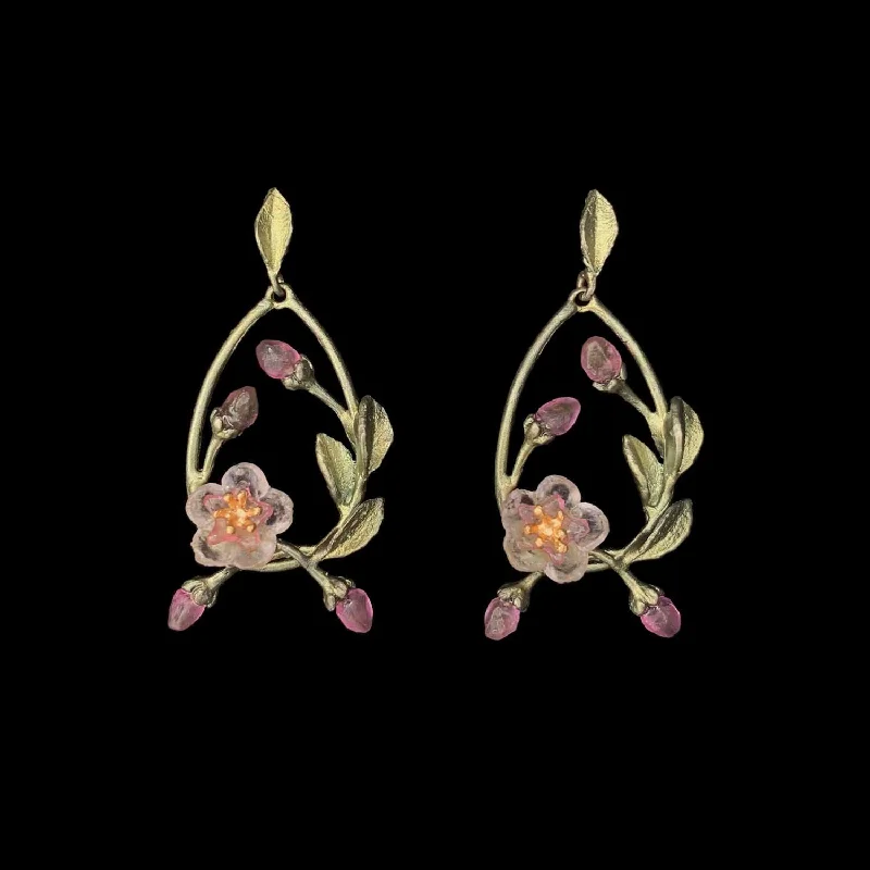 ladies-rustic-hoop-earrings-Peach Blossom Earrings - Oval Drop