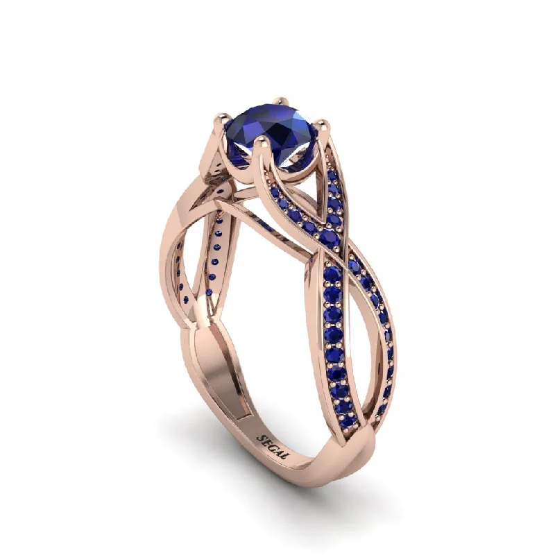 engagement-cushion-cut-platinum-rings-Sapphire Eternal Twist Engagement Ring - Maisie No. 74