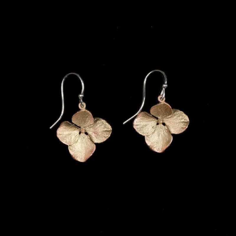 ladies-infinity-bar-earrings-Hydrangea Earrings - Petal Wire Drop