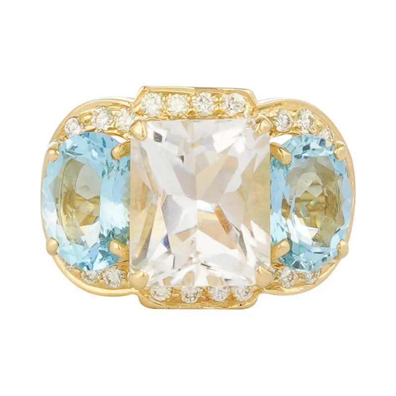 ladies-silver-pave-rings-Ring - Crystal, Aquamarine and Diamond (2221J)