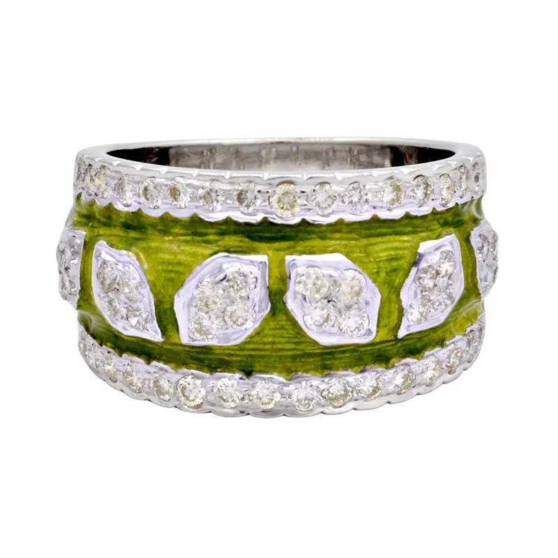 ladies-handmade-gold-rings-Ring- Diamond (Enamel) (147BS)