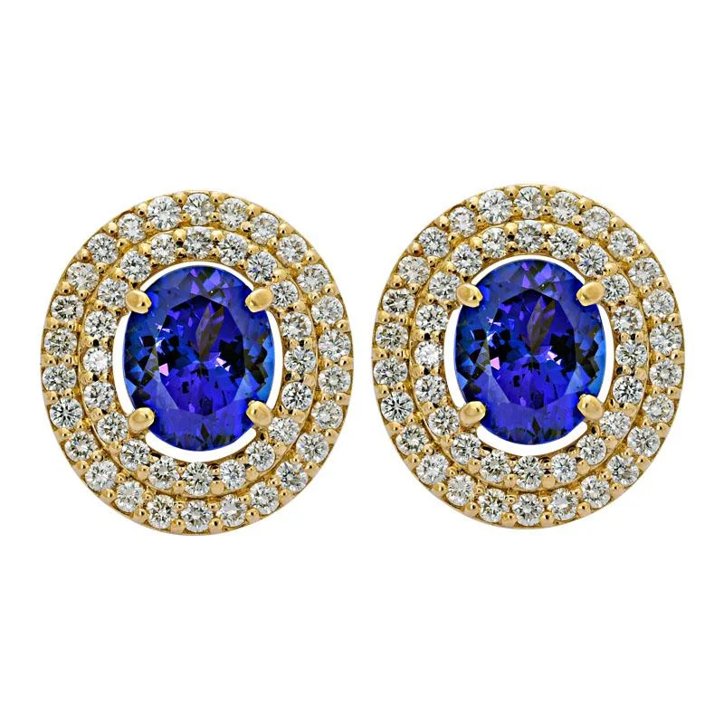 ladies-gift-post-earrings-Earrings- Tanzanite and Diamond  (2171G)