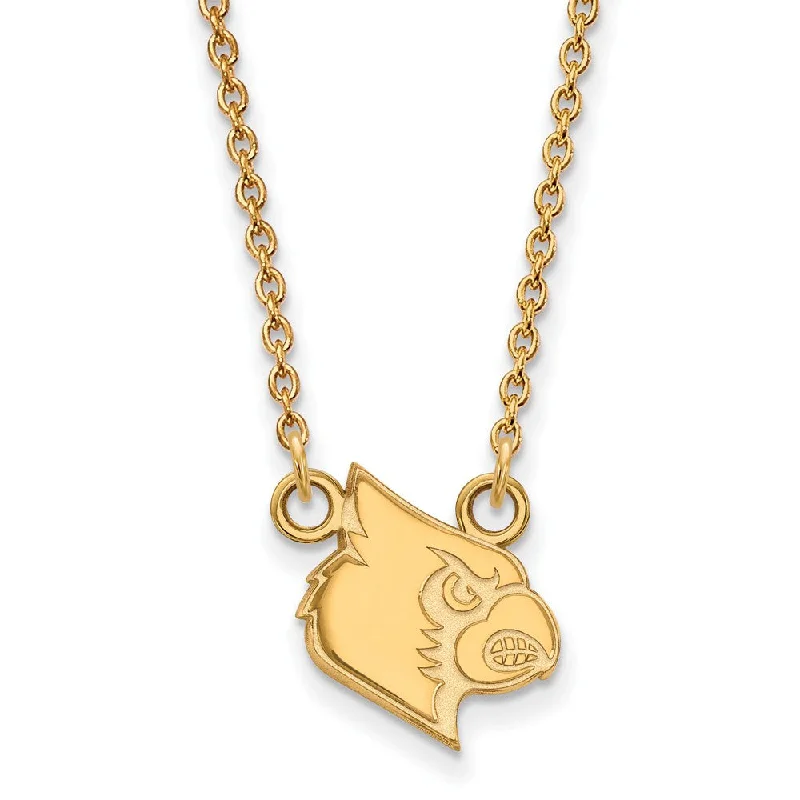 Ladies necklaces dainty flair -14k Yellow Gold U of Louisville Small Pendant Necklace