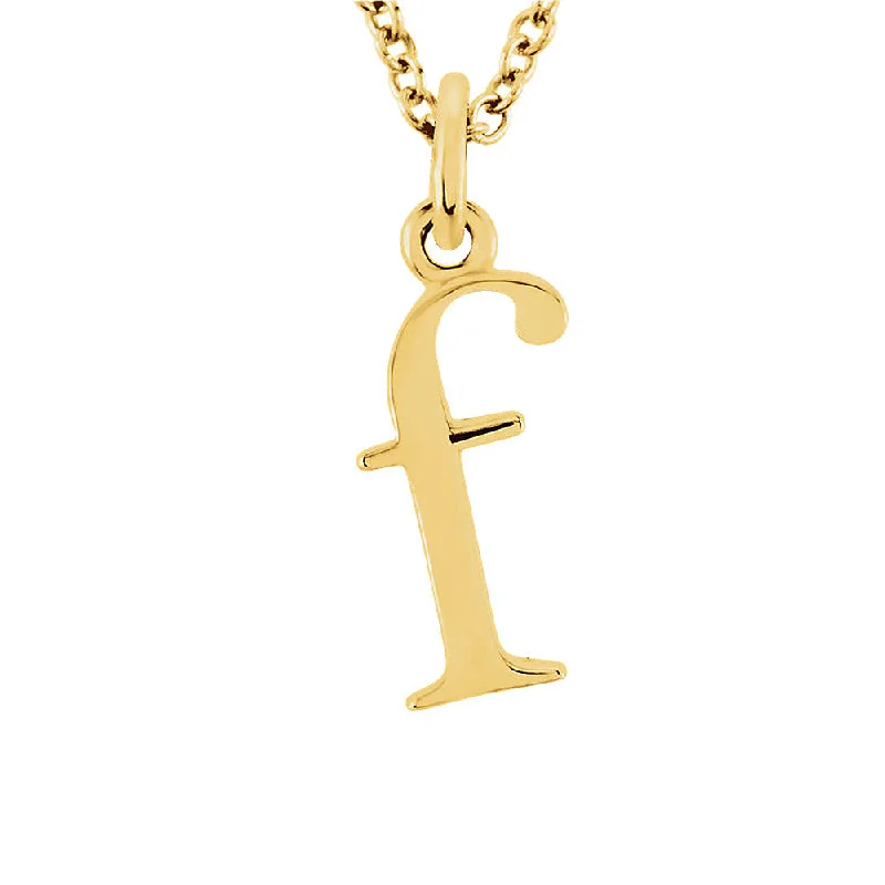 Ladies necklaces for brush artists -The Abbey Lower Case Initial 'f' Necklace in 14k Yellow Gold, 16 Inch