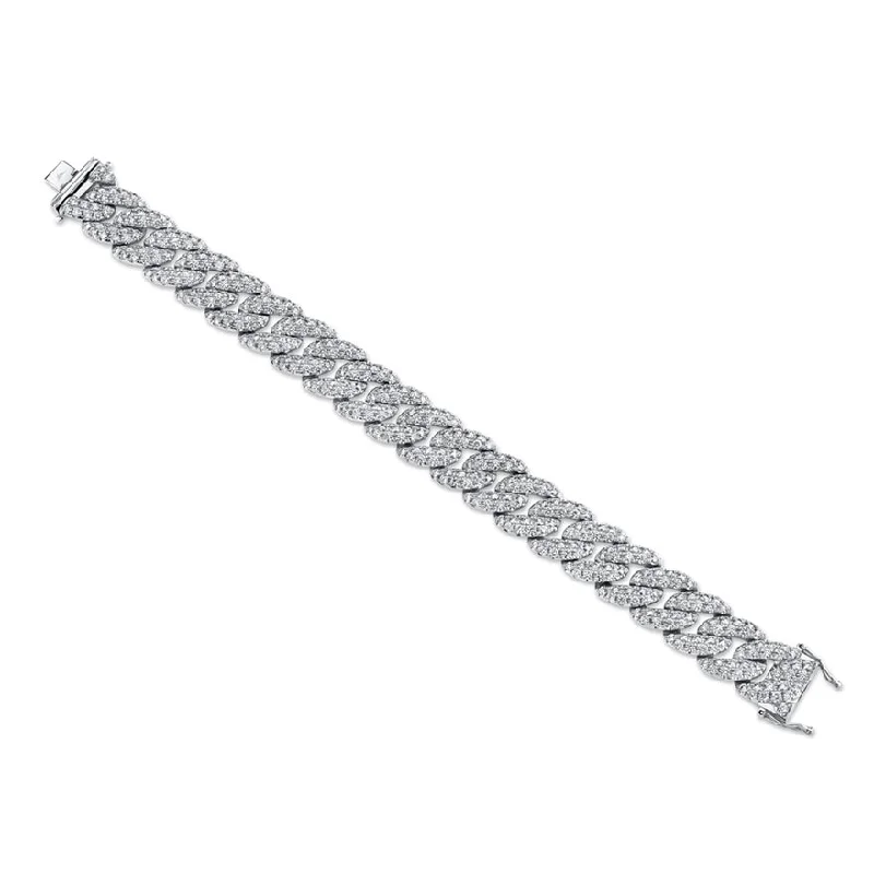 Ladies bracelets for explorer vibes -14K White Gold Diamond Pave Chain Bracelet