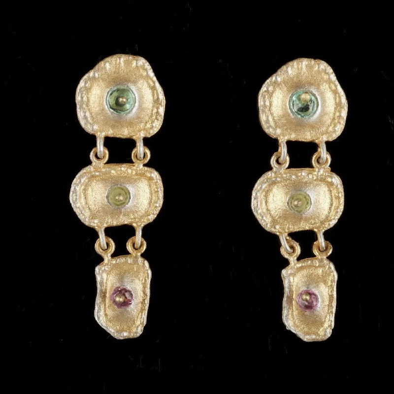 ladies-gold-diamond-earrings-Sea Urchin Earrings - Drop Earring