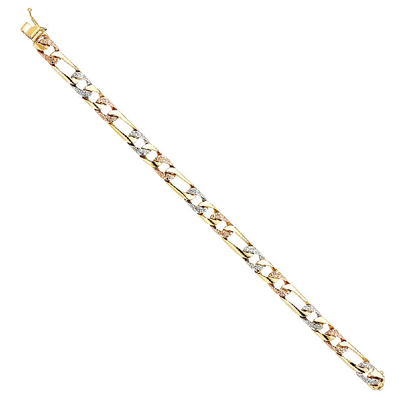 Ladies bracelets enchanted charm -14K Nugget Figaro Link Bracelet