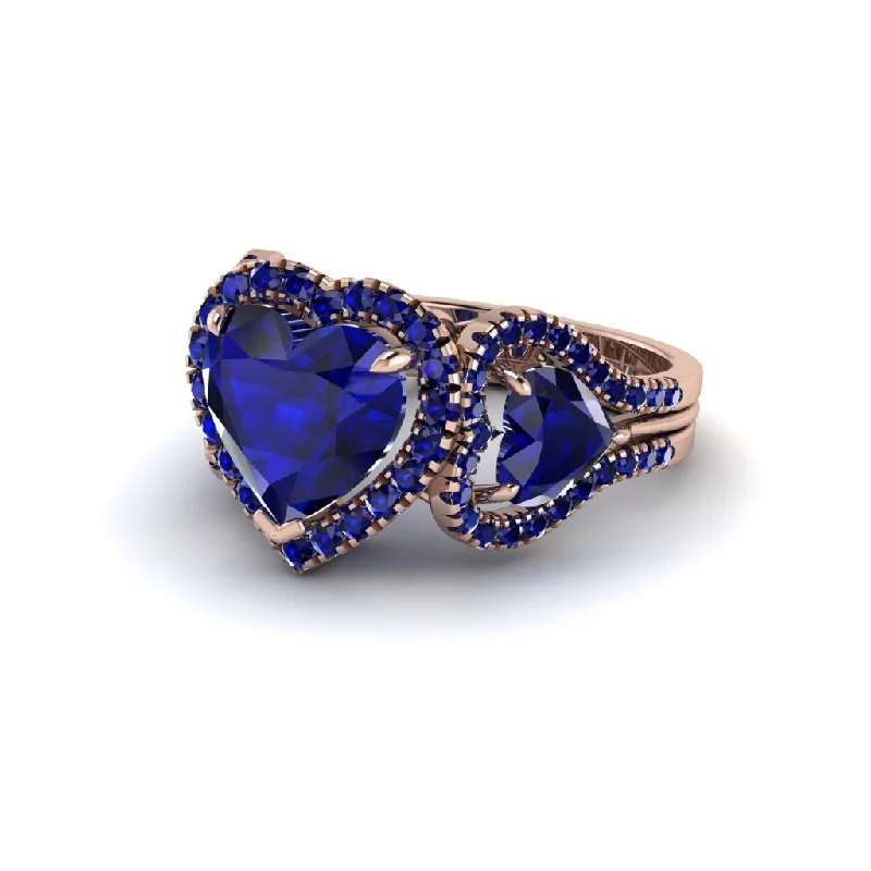 engagement-custom-white-gold-rings-Sapphire Eternal Heartbeat Engagement Ring - Aylin No. 74