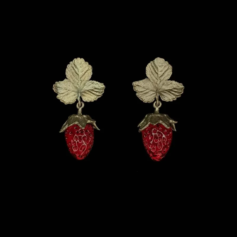 ladies-gemstone-clip-on-earrings-Strawberry Earrings - Post