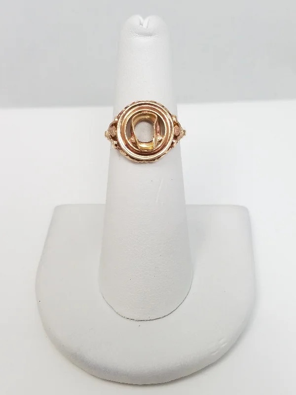 ladies-round-rose-gold-rings-Vintage 10k Yellow Gold Ring Mount To Restore