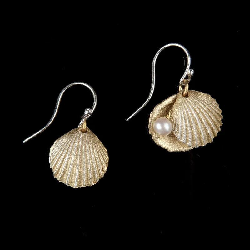 ladies-post-silver-earrings-Oyster Shell Earrings