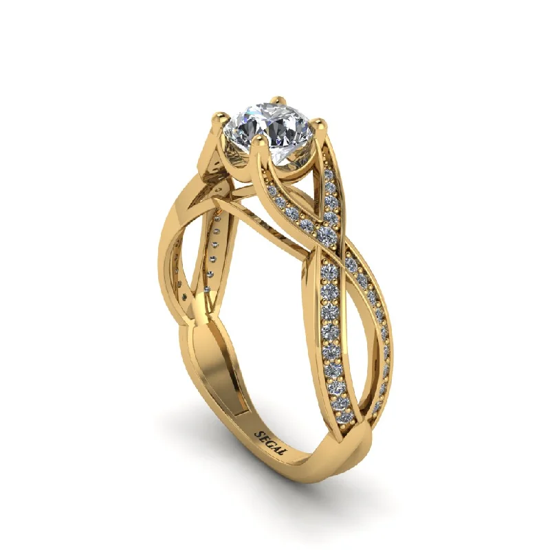 engagement-wedding-wide-band-rings-Diamond Eternal Twist Engagement Ring - Maisie No. 1