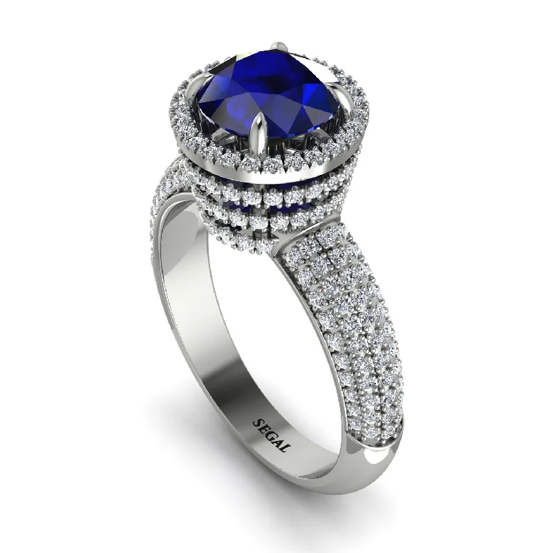 engagement-minimalist-bypass-rings-Sapphire Cluster Halo Engagement Ring - Katie No. 15