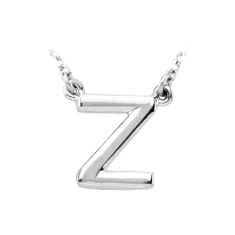 Ladies necklaces for young dreamers -Sterling Silver, Kendall Collection, Block Initial Z Necklace, 16 Inch