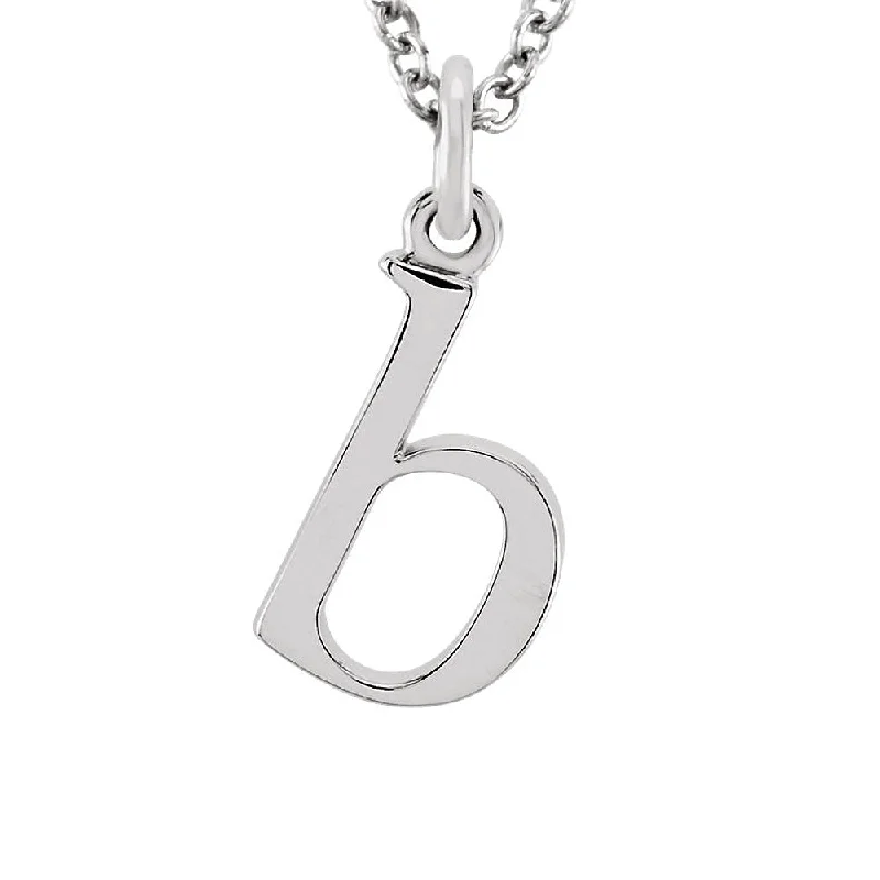 Ladies necklaces with coral rubies -The Abbey Lower Case Initial 'b' Necklace in 14k White Gold, 16 Inch