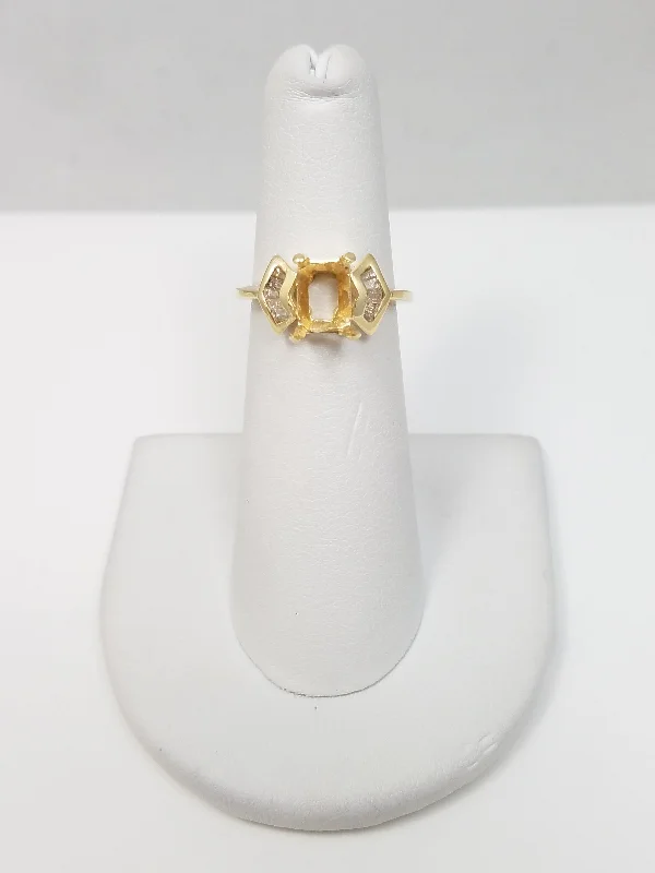 ladies-platinum-narrow-band-rings-14k Yellow Gold Natural Diamond Ring Mount