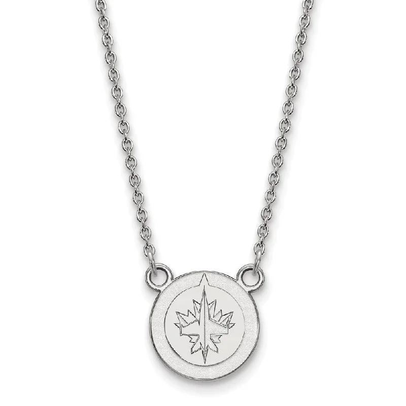 Ladies necklaces with whale pendants -Sterling Silver NHL Winnipeg Jets Small Necklace, 18 Inch