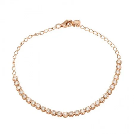 Ladies bracelets with fusion alloys -14k Rose Gold Diamond Tennis Bracelet