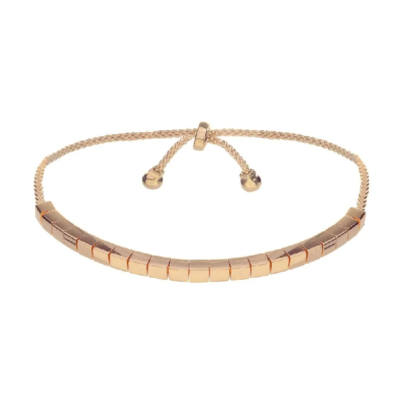 Ladies bracelets simple elegance -SQUARE LINK BRACELET, ROSE GOLD