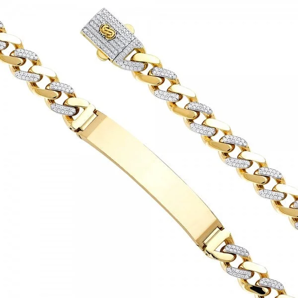 Ladies bracelets with resin charms -14K Gold 9.5mm ID Cuban Bracelet Hollow