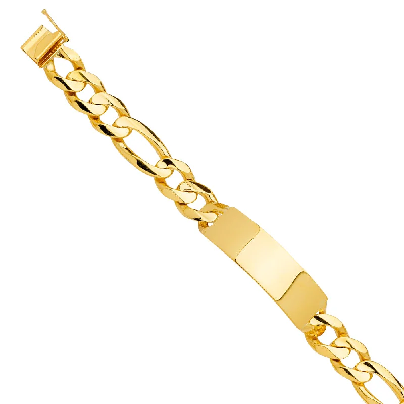 Ladies bracelets understated charm -14K Figaro Link ID Bracelet