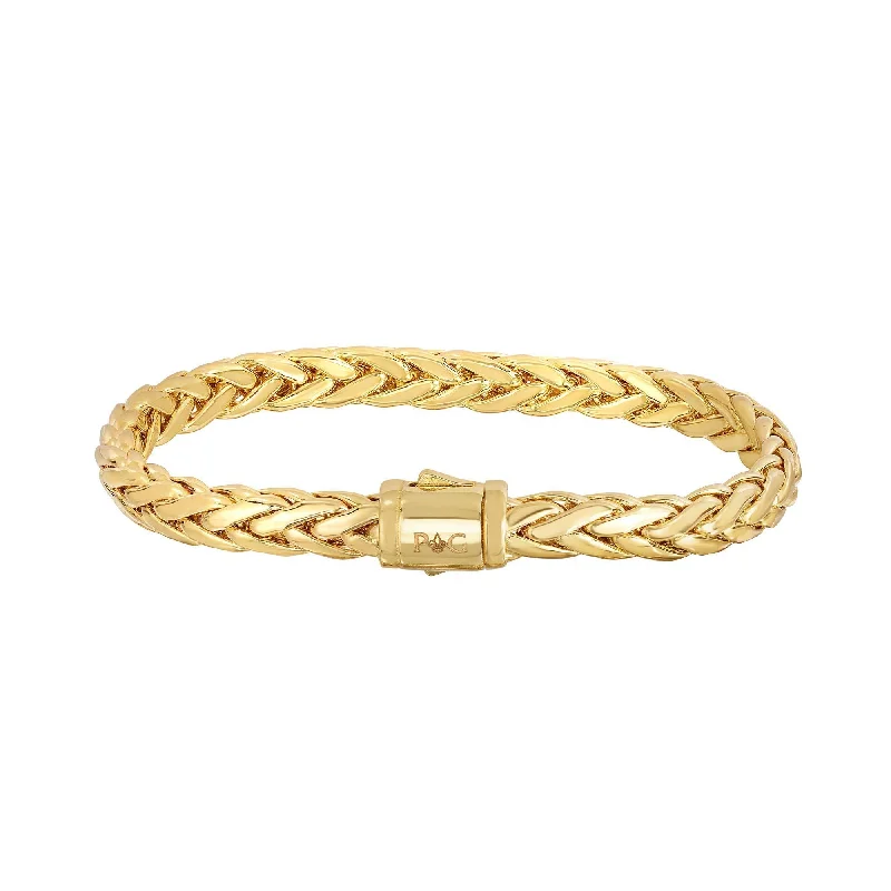 Ladies bracelets for teen spirit -Yellow 14K Gold Rounded Woven Bracelet