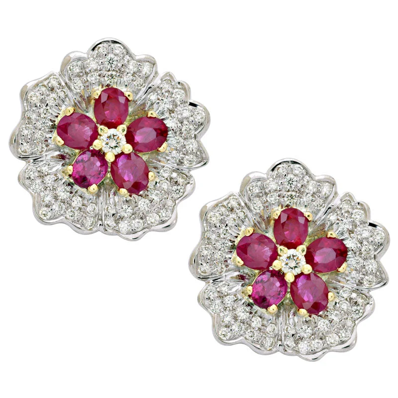 ladies-heart-bar-earrings-Earrings- Ruby and Diamond