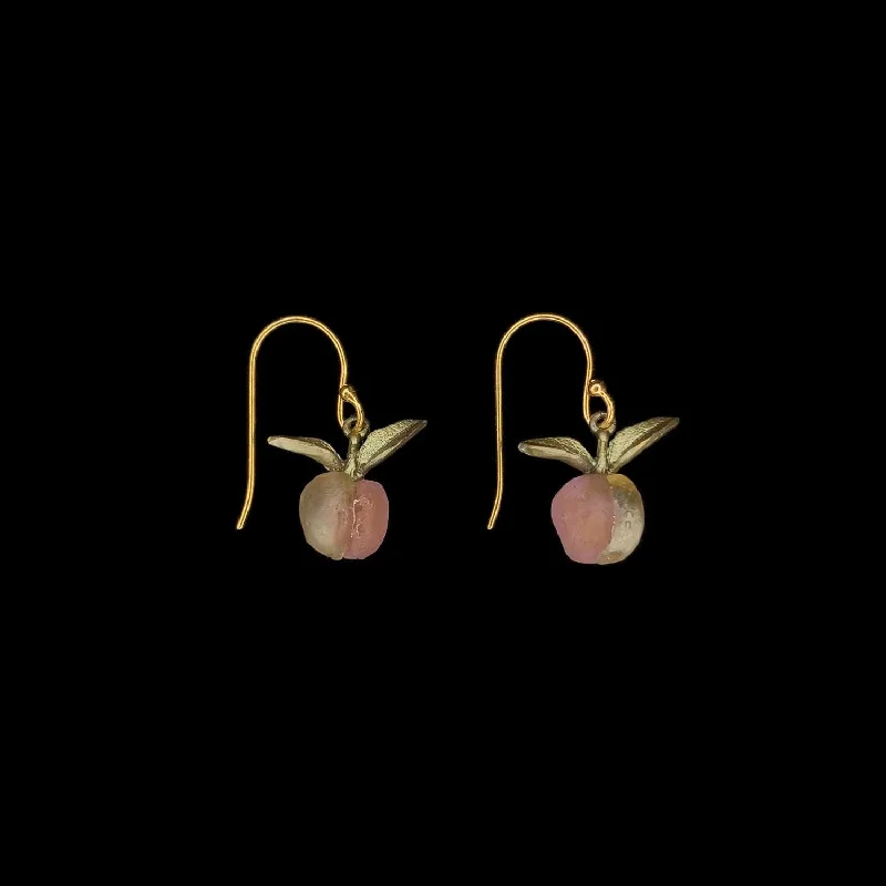 ladies-affordable-rose-gold-earrings-Peach Tree Earrings - Dainty Wire