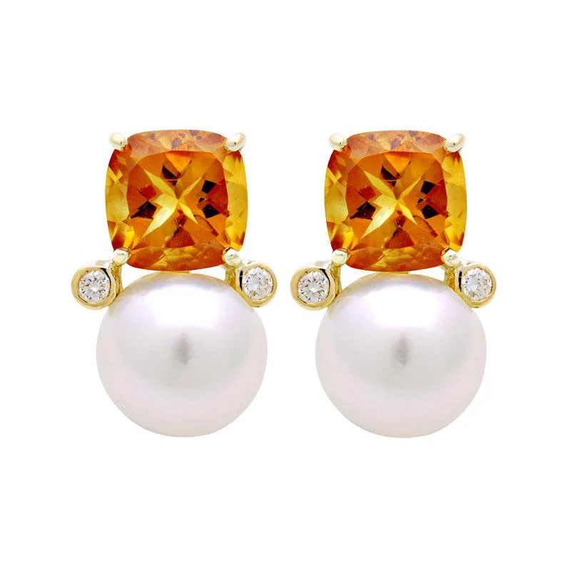 ladies-artisan-chandelier-earrings-Earrings-South Sea Pearl, Citrine and Diamond  (2043D)