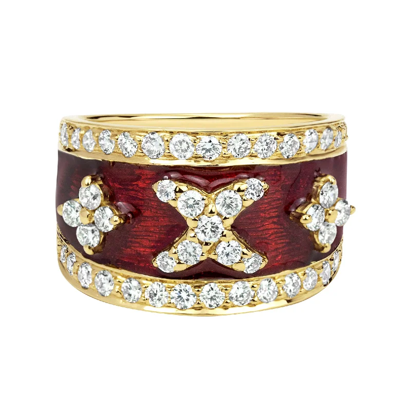 ladies-affordable-white-gold-rings-Ring - Diamond (enamel) (2323D)