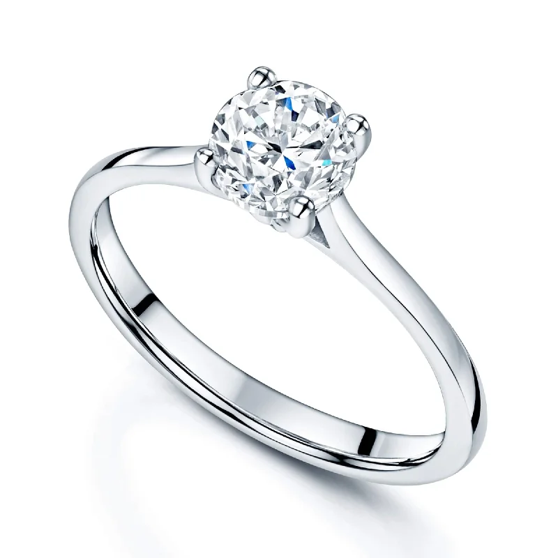 engagement-diamond-cathedral-rings-Simply Solitaire Collection Platinum Set Diamond Solitaire Engagement Ring GIA Certified 1.00 Carat