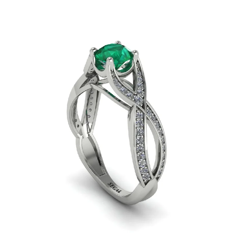 engagement-marquise-cut-emerald-rings-Emerald Eternal Twist Engagement Ring - Maisie No. 6