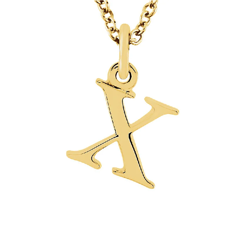 Ladies necklaces for thoughtful presents -The Abbey Lower Case Initial 'x' Necklace in 14k Yellow Gold, 16 Inch