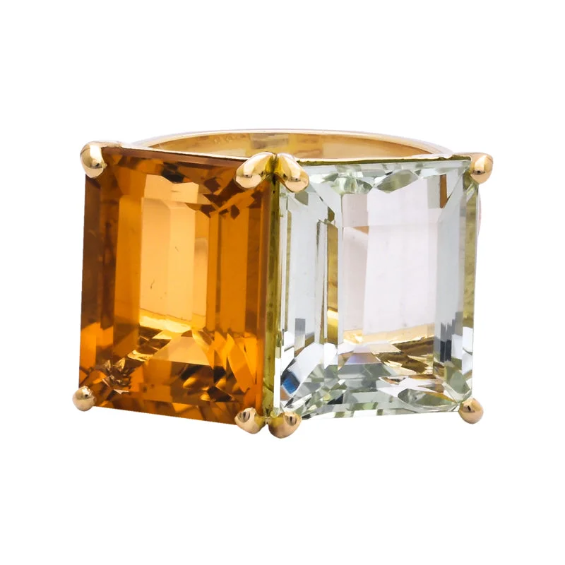 ladies-cushion-cut-diamond-rings-Repair - Ring - Citrine, Green Quartz and Diamond (2202B)