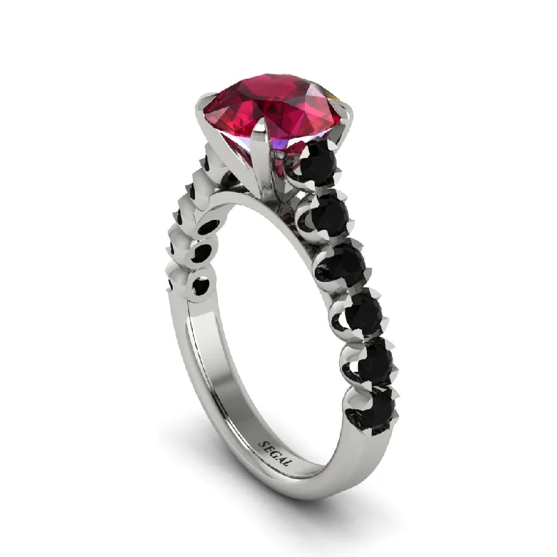 engagement-princess-cut-silver-rings-2ct Round Cut Ruby 14K Gold Engagement Ring - Christina No. 42