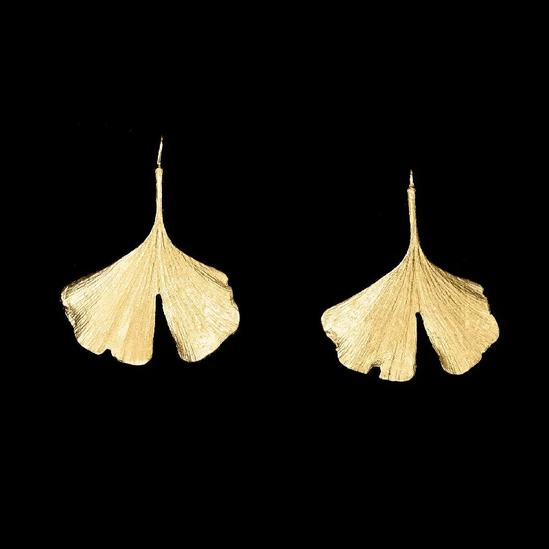 ladies-ethnic-chandelier-earrings-Fine Ginkgo Earrings - Wire