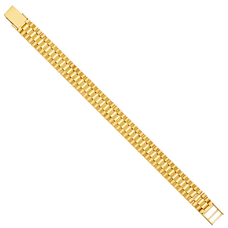 Ladies bracelets with pearl opal -14K Gold Rolex Style Link Bracelet