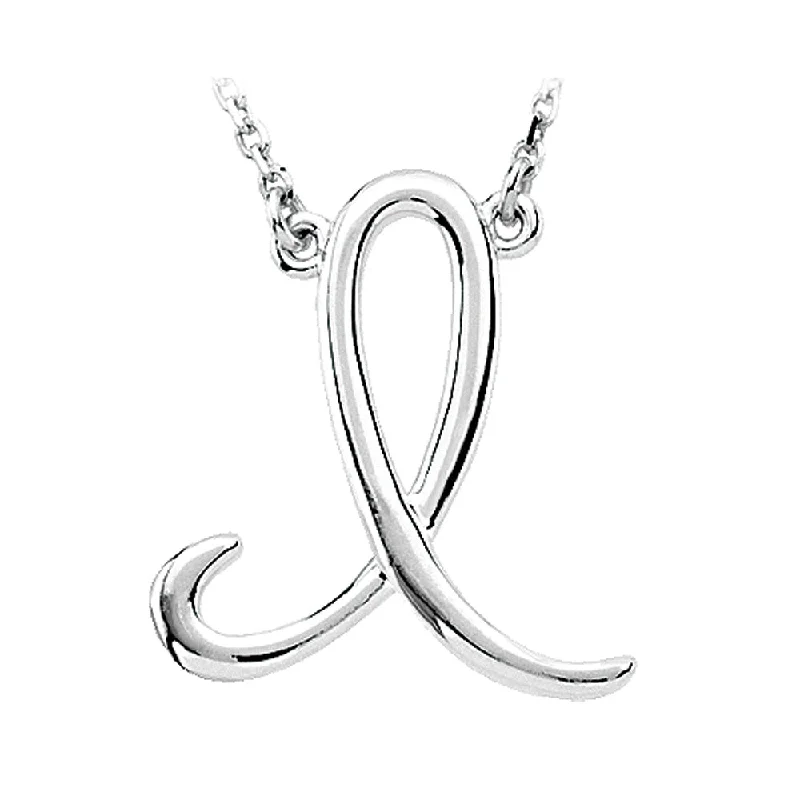 Ladies necklaces for guide vibes -14k White Gold, Olivia Collection, Medium Script Initial I Necklace