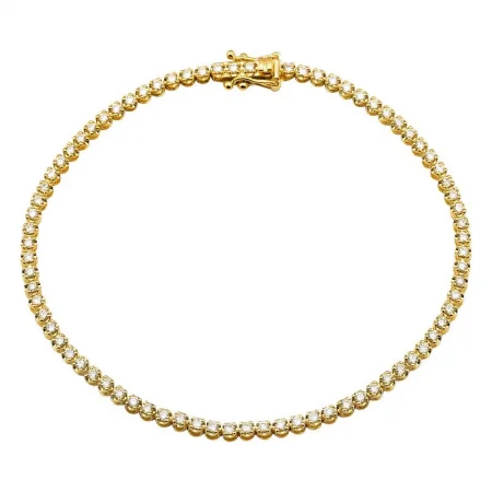 Ladies bracelets thick flair -14K Yellow Gold 1.00ct Diamond Tennis Bracelet