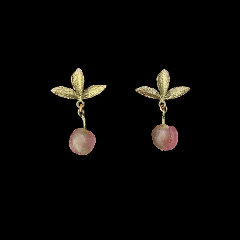 ladies-diamond-gold-earrings-Peach Tree Earrings - Post