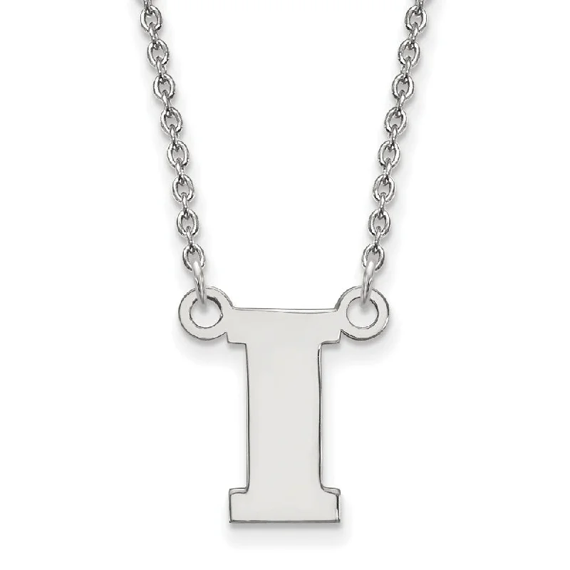 Ladies necklaces fancy flair -14k White Gold U of Iowa Small Initial I Pendant Necklace