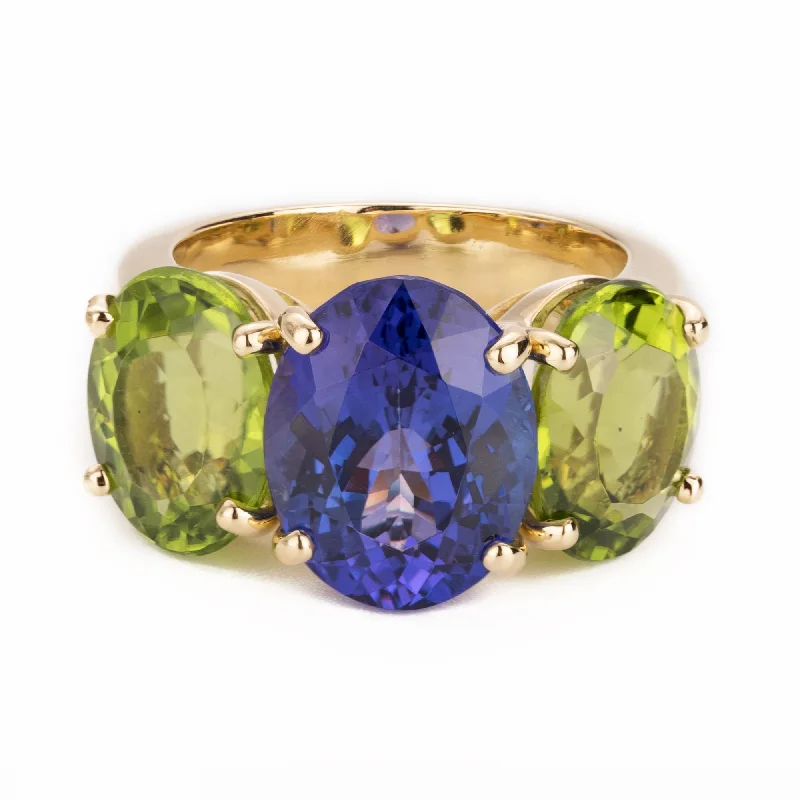 ladies-classic-diamond-rings-Repair - Ring - Tanzanite And Peridot - (2236C)