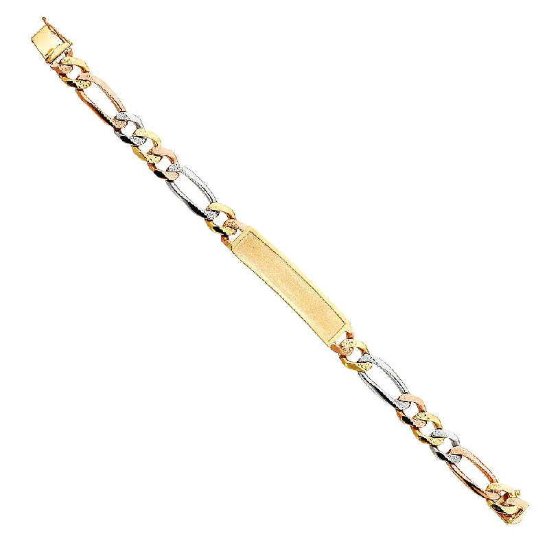 Ladies bracelets lively elegance -14K Figaro ID Bracelet